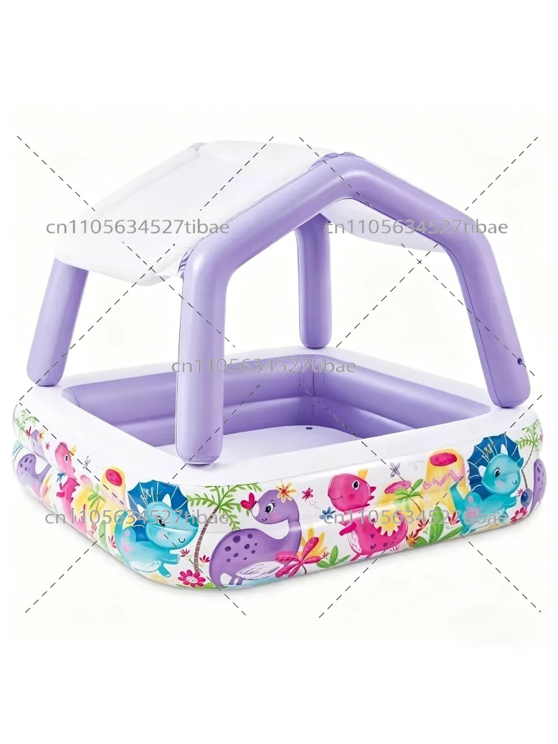 Water Slide Inflatable - Inflatable Rainbow Kids Pool with Slide