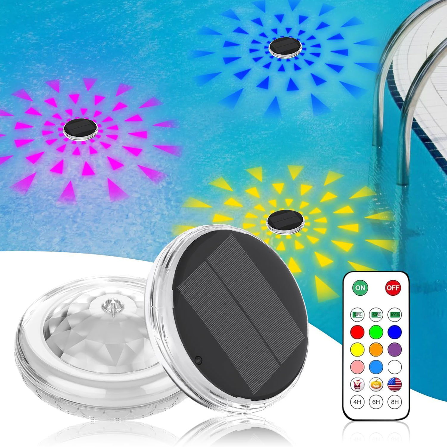 Pool Light Solar Rechargeable - Pool Lights,Solar Rechargeable Floating,Pool Lights That