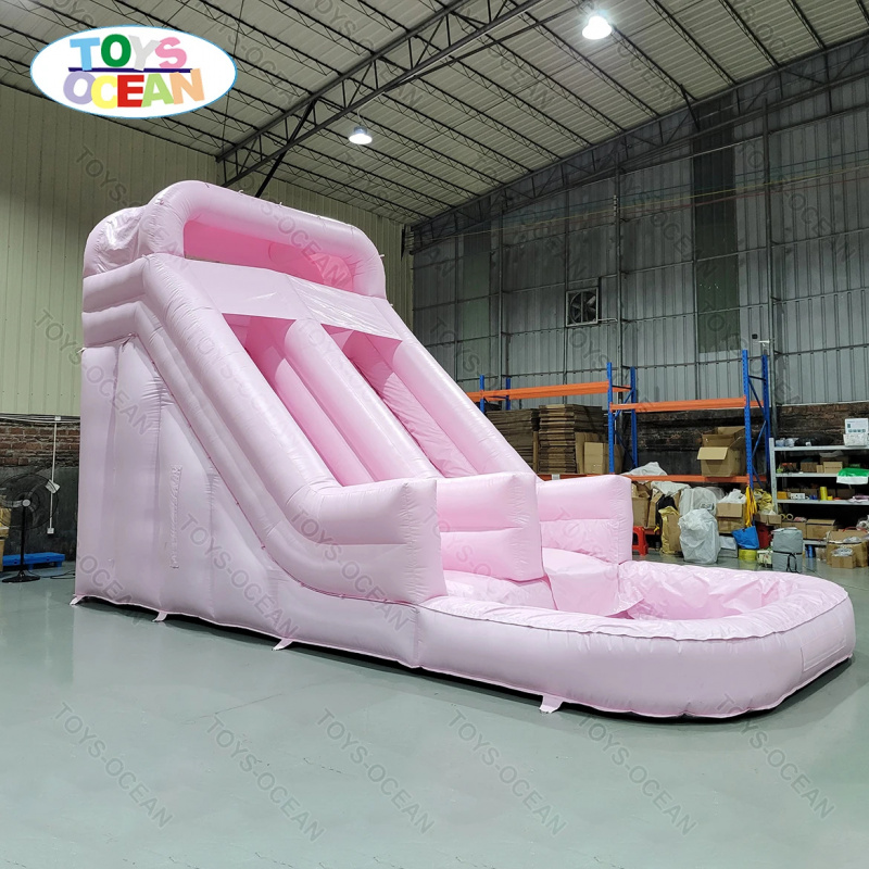Commercial Grade Pink Double L - đánh giá và giá Water Slide Inflatable