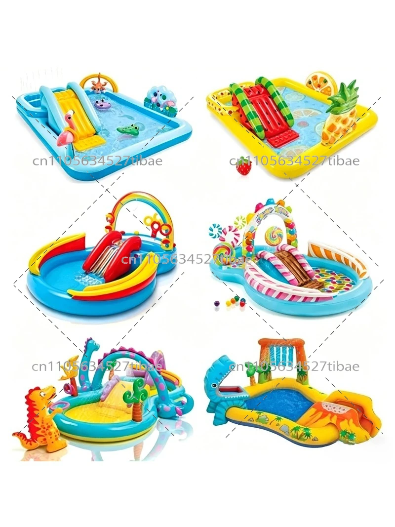 Inflatable Rainbow Kids Pool w - đánh giá và giá Water Slide Inflatable