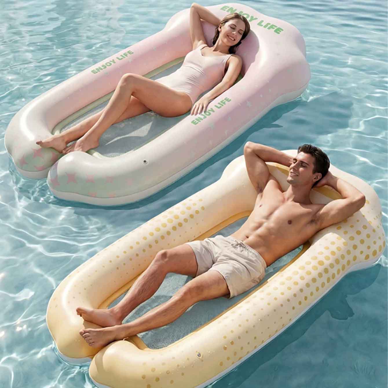 Inflatable Water Hammock Pool  - đánh giá và giá Pool Lounger Inflatable