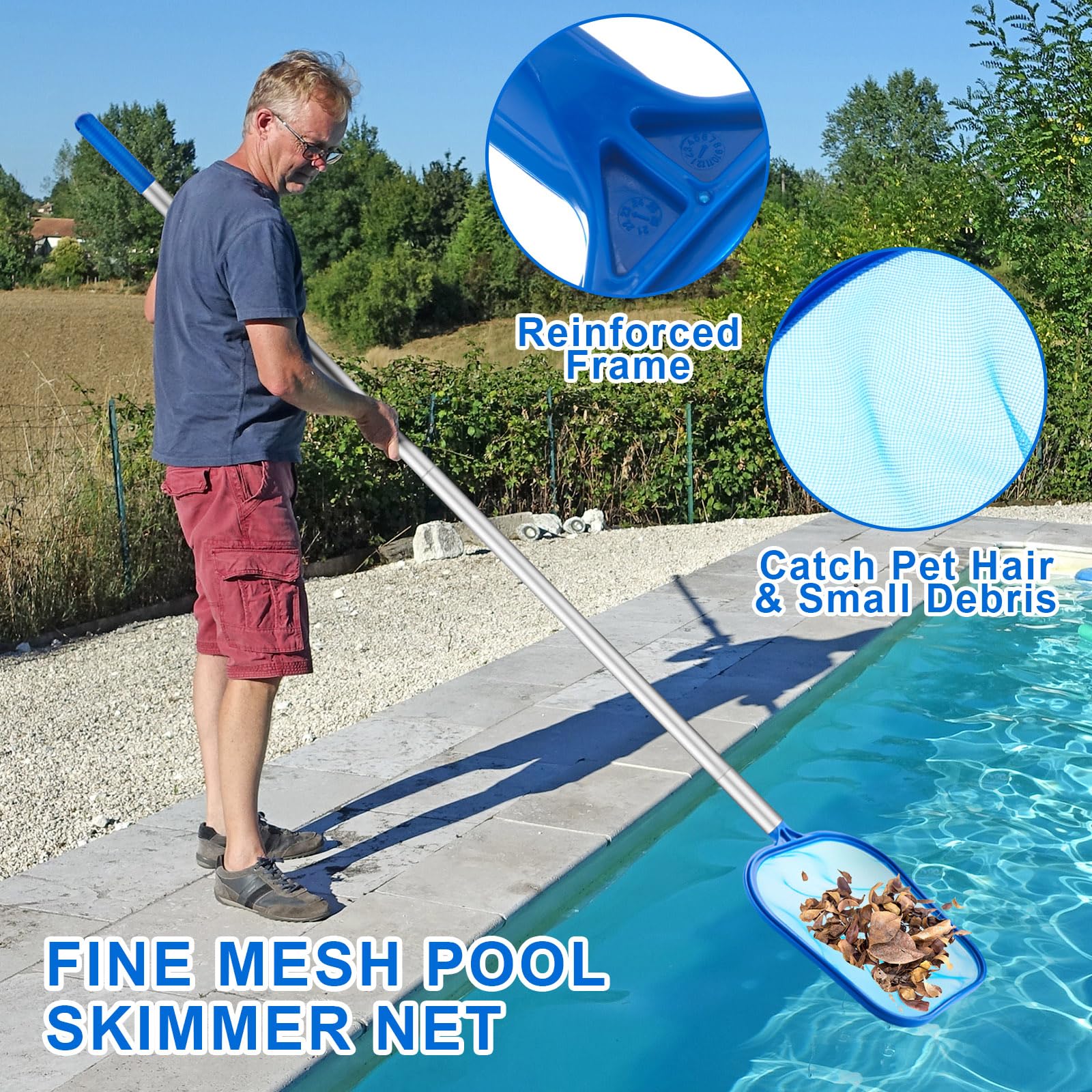 3 Pcs Pool Cleaning Kit with H - đánh giá và giá Pool Skimmer Net