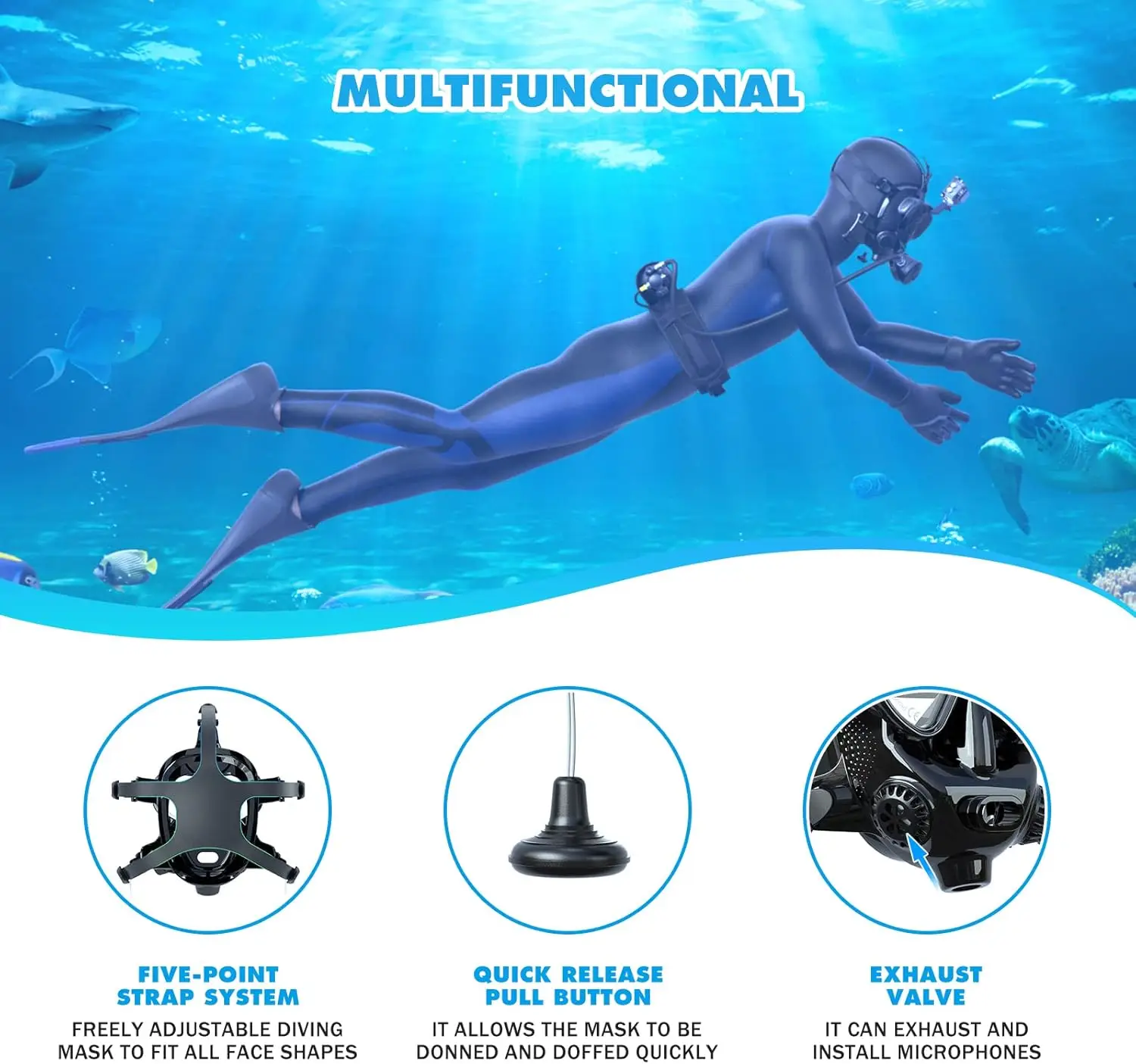 TRIMIX Full Face Diving Mask w - đánh giá và giá Snorkel Mask Full Face